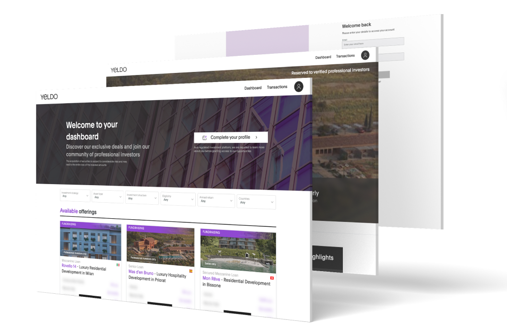 Yeldo Suisse digital platform interface